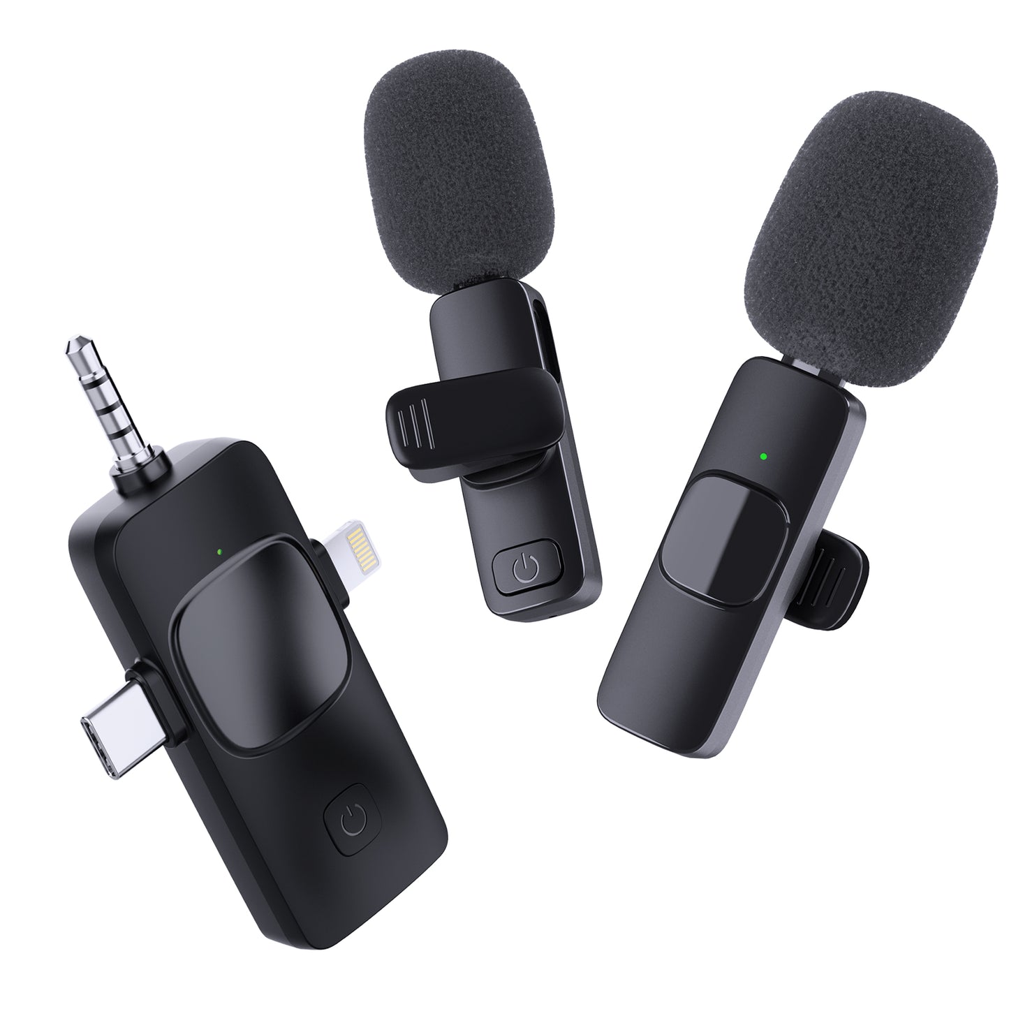 DANCIEYA 3in1 Bluetooth Lavalier Wireless Mic for Android & iPhone, Camera